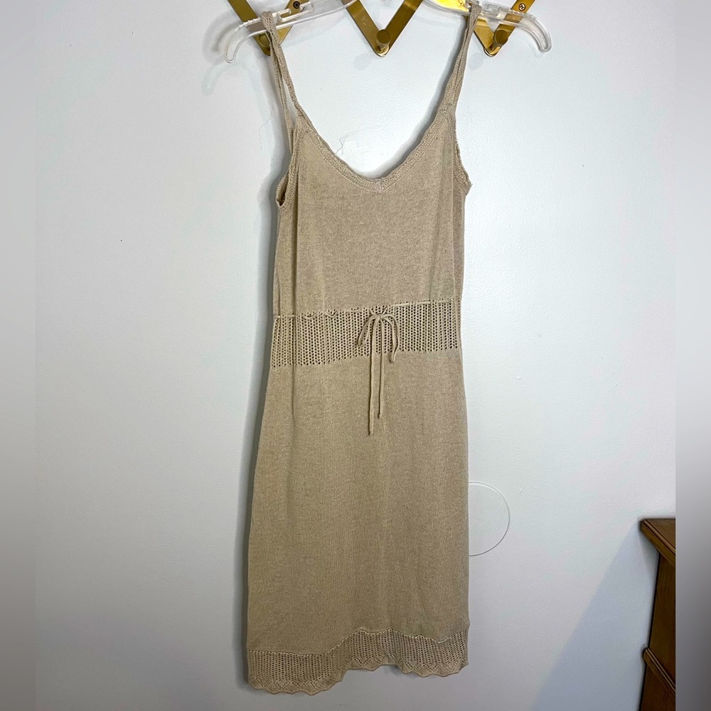 Zara Crochet Tie waist Dress medium Cottagecore